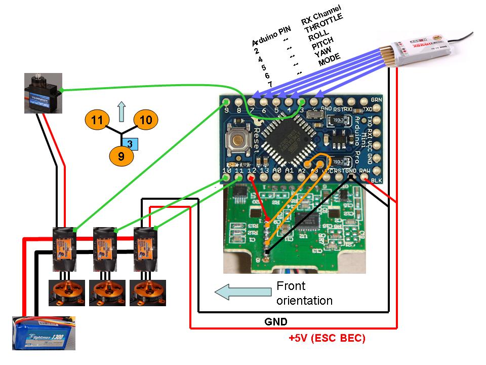 Tricopter | fangin.com quadcopter naza wiring diagram 